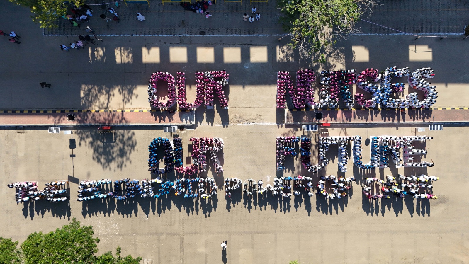 WORLD RECORD FOR HUMAN CHAIN FORMATION ON THE THEME OF “OUR NURSES, OUR FUTURE: THE ECONOMIC POWER OF CARE” WITH 2500 NURSES TAKING A UNIFIED OATH.